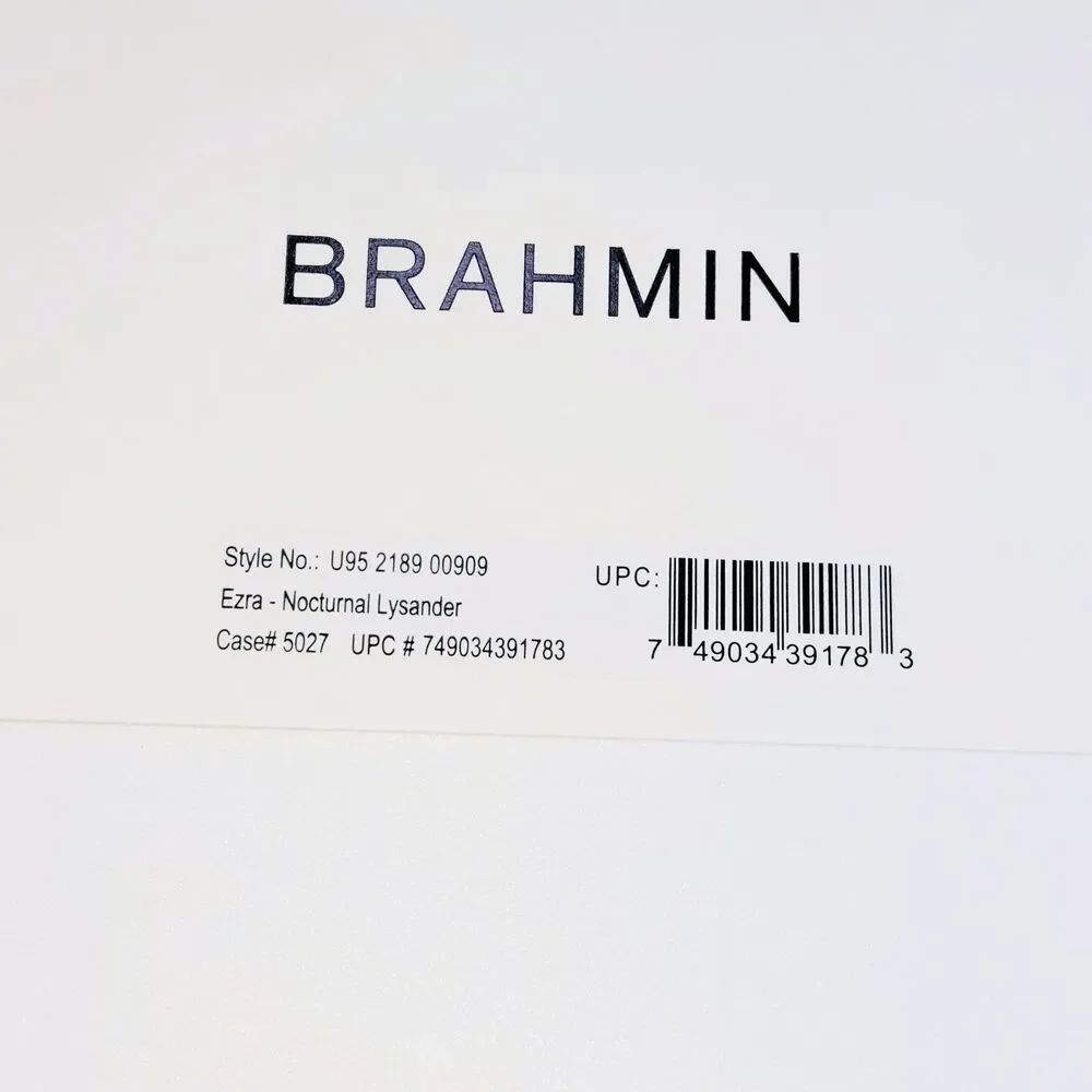 BRAHMIN Bag Ezra Nocturnal Lysander Grey/Purplish Tote Leather AUTHENTIC NEW
